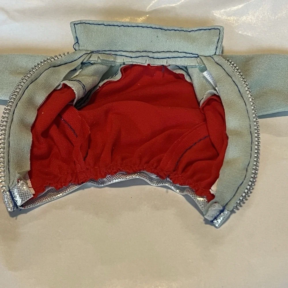 Barbie Doll Red/Blue Olympics Swim Champion Gymnastics‎ Cloth JACKET FAUX ZIPPER